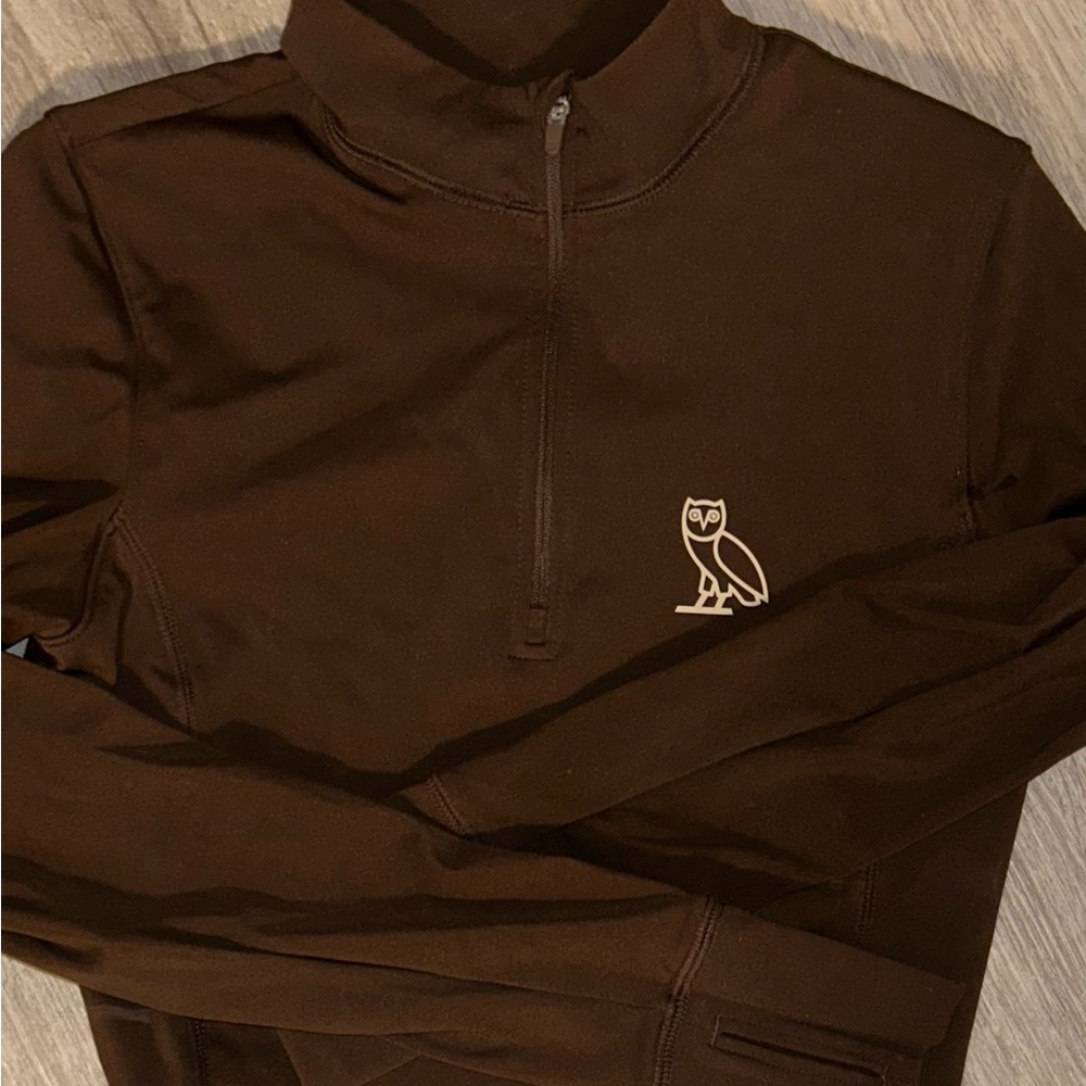 OVO WOMANS CROPPED QUARTER ZIP